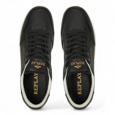 Replay | Men’s Classic Black Leather Sneaker - Image 4